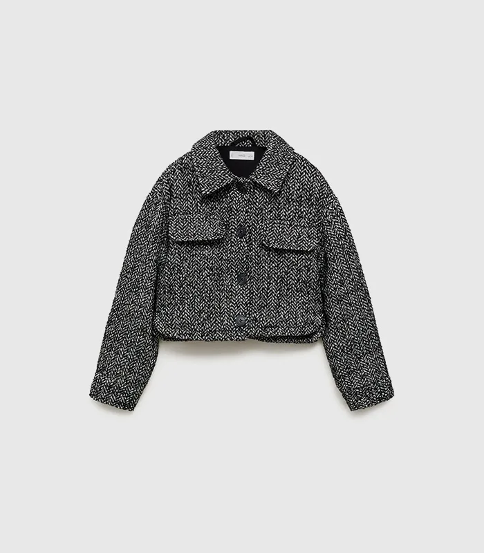 Herringbone crop jacket - Image 1